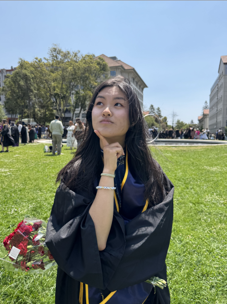 MVHS alum '21 Andie Liu poses for a photo on her college campus. Photo by Andie Liu | Used with permission.